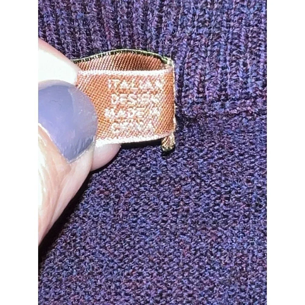 PER ME UOMO Mens Extra Fine Merino Wool V Neck Pullover Sweater Sz XL